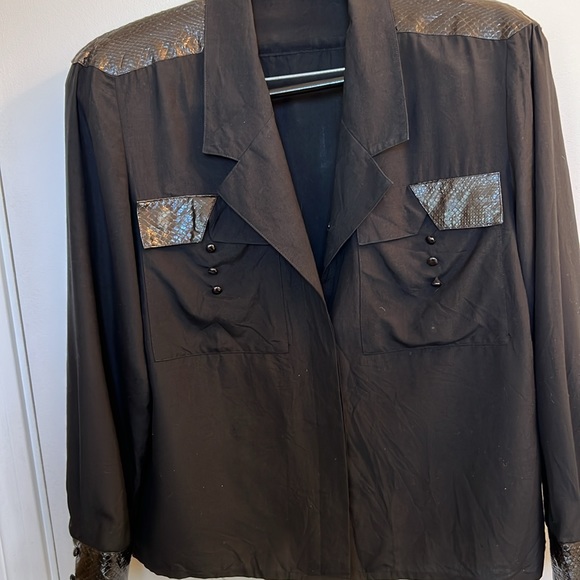 VTG Francesca by Damon for Starington Snake Skin Details Shirt size 12 - Picture 15 of 15